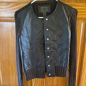 JohnPaulRichard Quilted Black and Brown Cardigan